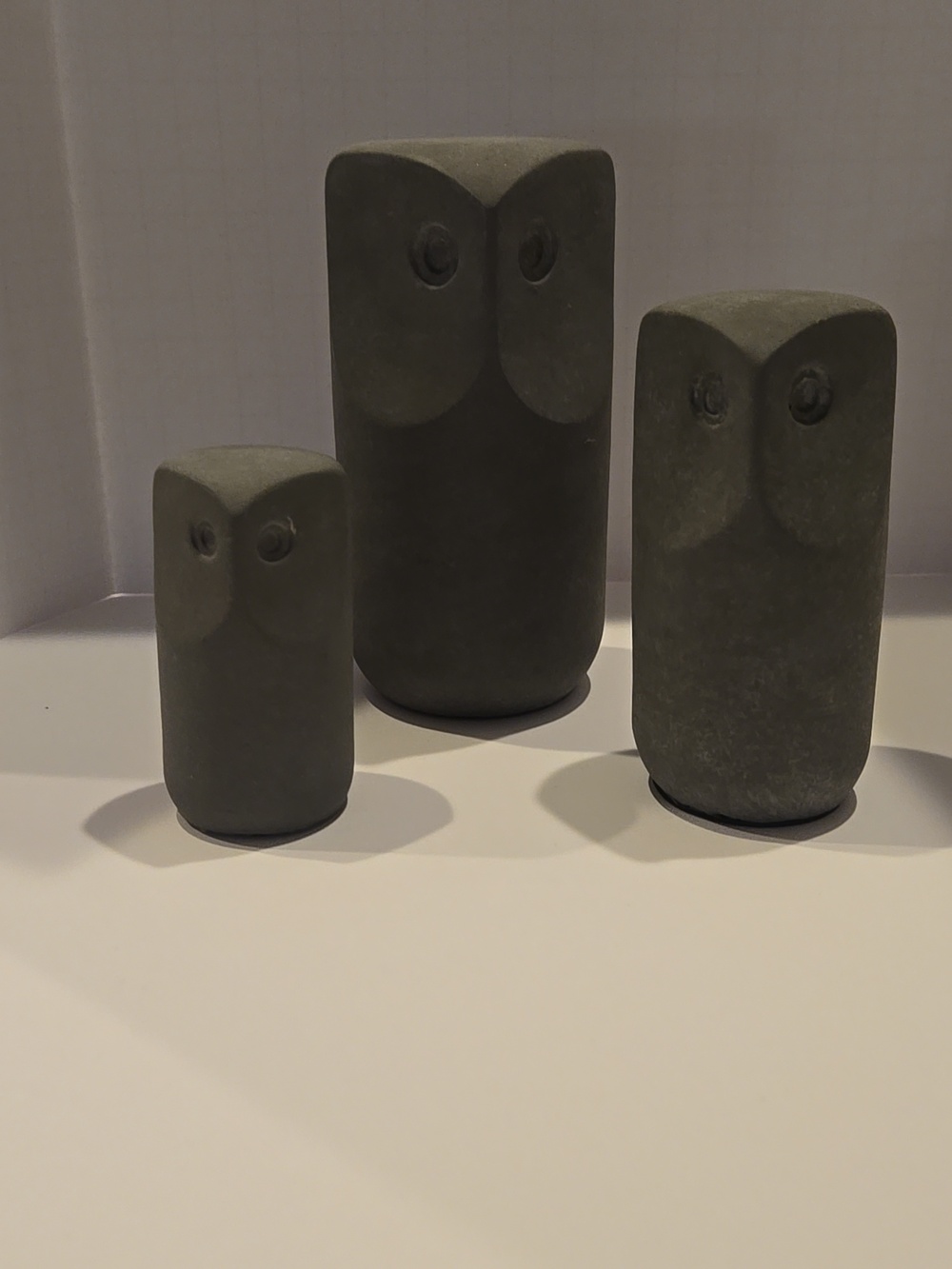IKEA TONAD decoration set of 3 Concrete Owls Gray Statue Accents - Picture 3 of 12